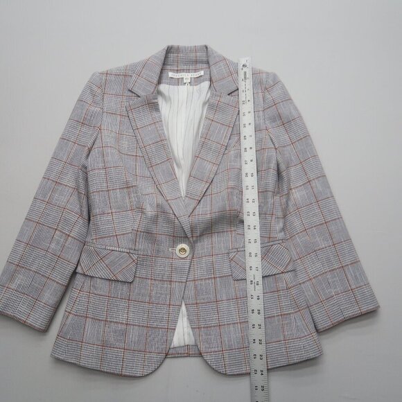 Veronica Beard Schoolboy Dickey Blazer Grey Plaid Size 2 - Picture 8 of 11